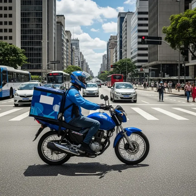 entregador de bateria automotiva em uma moto